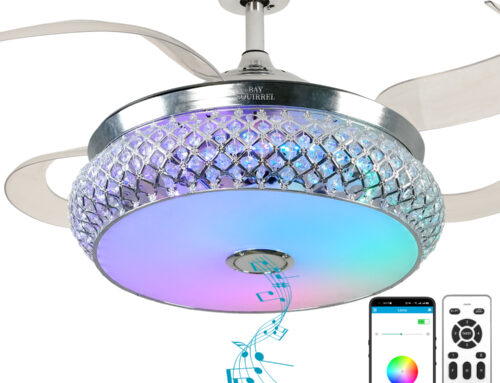 Bluetooth ceiling fan with light