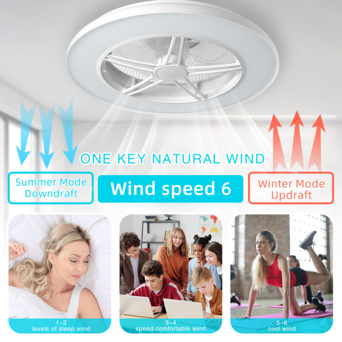 BAYSQUIRREL WiFi Low Profile Ceiling Fan with Light,Bluetooth Speaker Ceiling Fan with Alexa/Google Assistant/App Control - Image 3