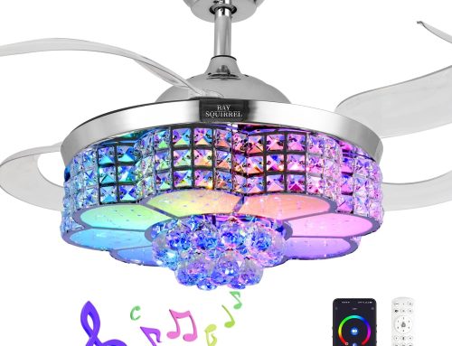 Retractable Crystal Ceiling Fan